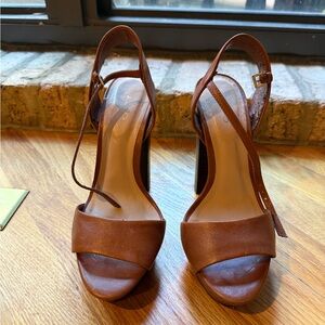 Aldo Brown Leather Heeled Sandals